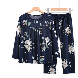奶奶春秋套装女T恤老年人秋天长袖老人衣服老太太上衣妈妈装