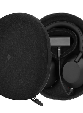 Geekria极客悦耳适用Sony XM6 XM5黑色超纤料耳机包+充电头梁托
