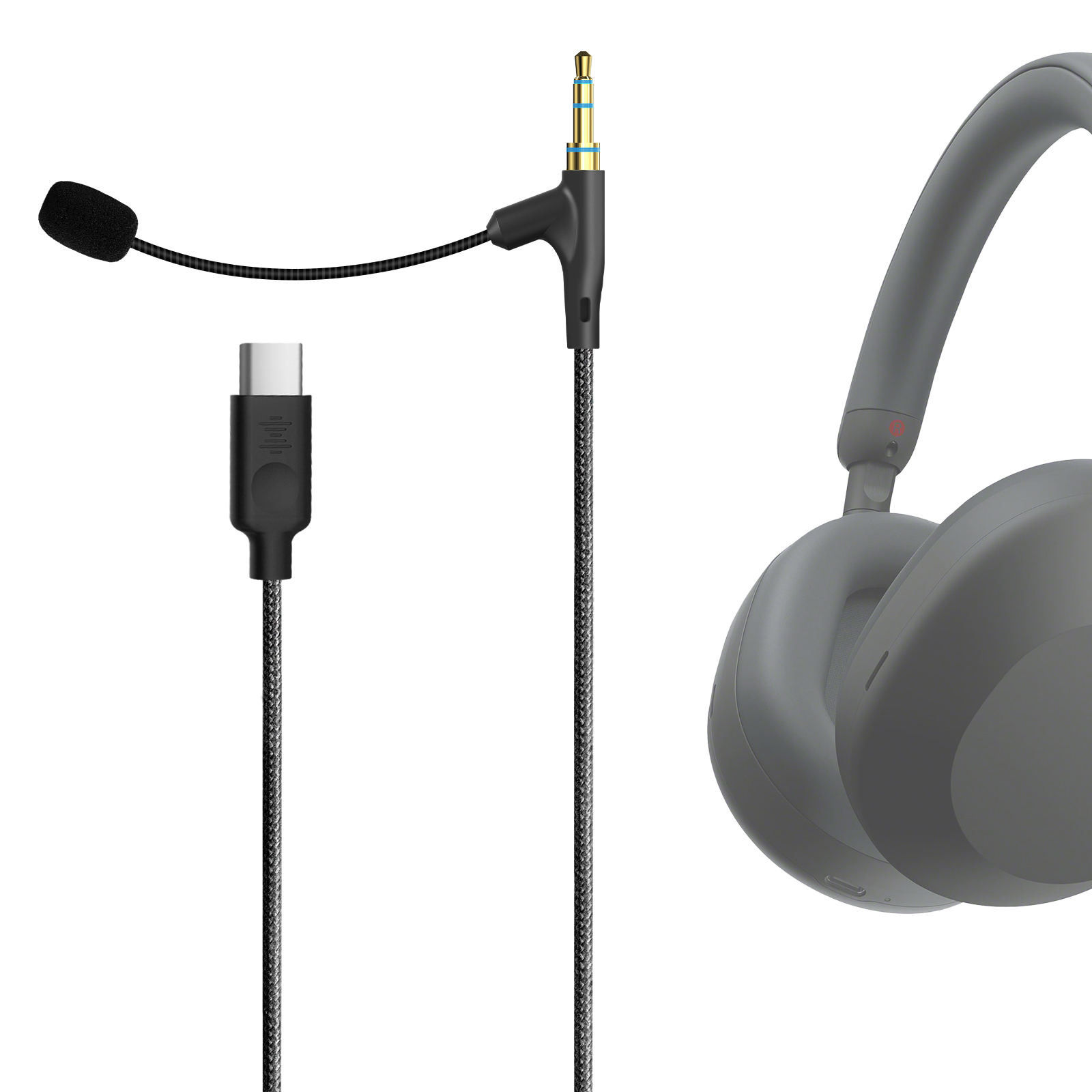 Geekria适用XM5C口降噪麦耳机线