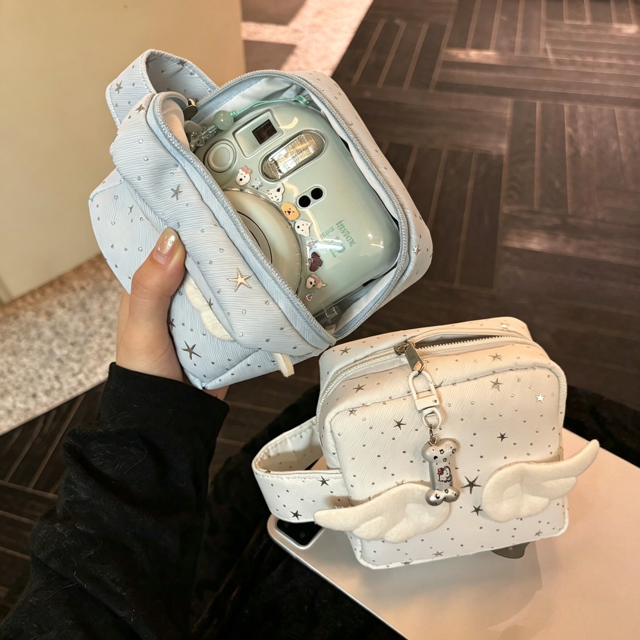韩系星星拍立得便携旅行化妆包