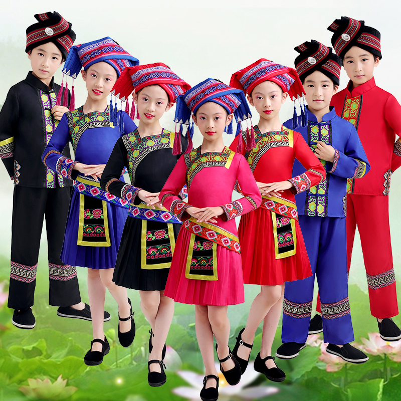 民族儿童壮族服装女童黎族舞蹈