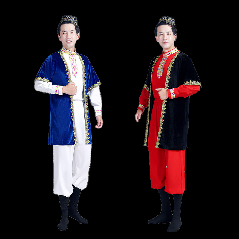 新疆舞蹈服成人男士马甲套装