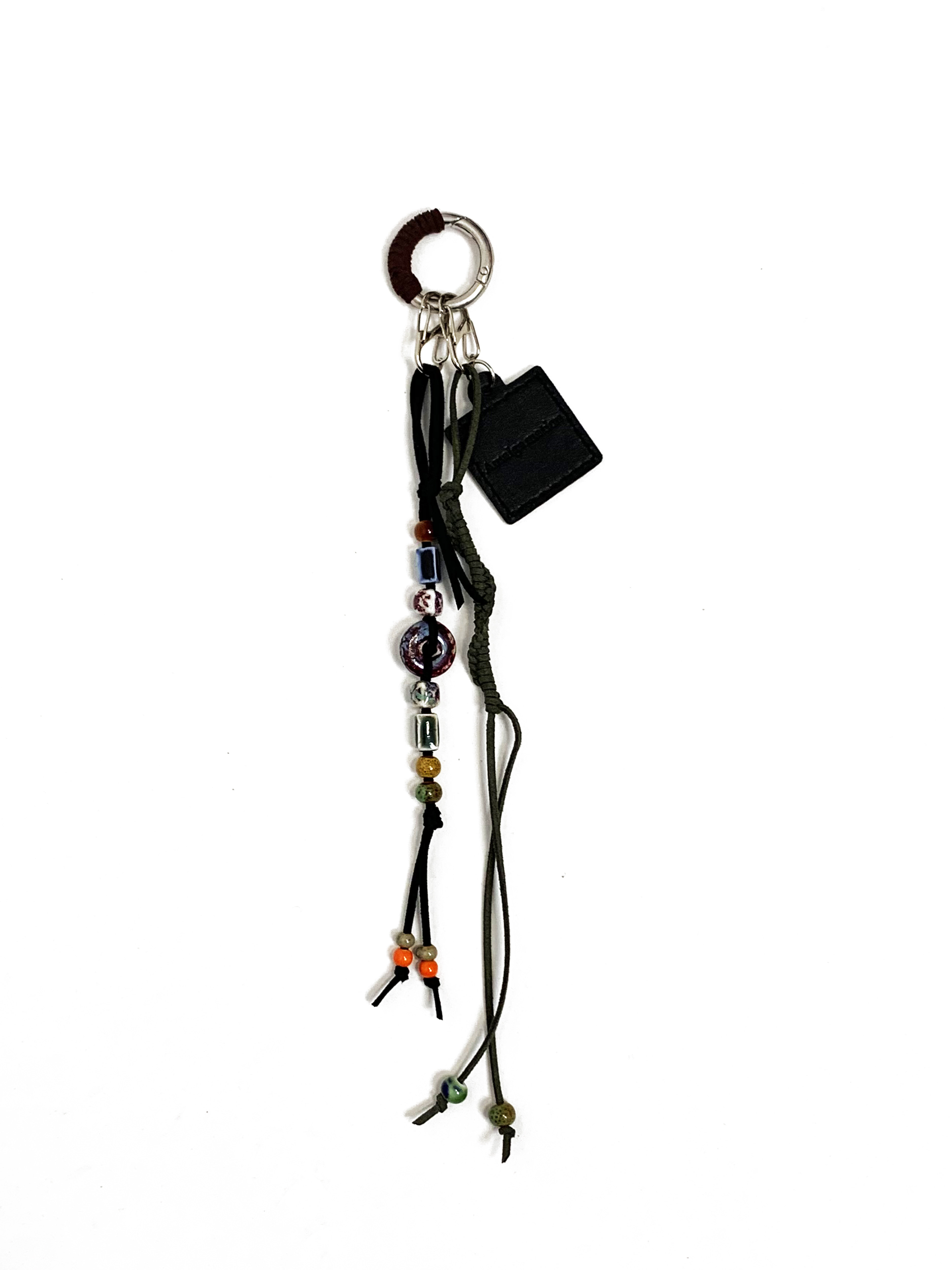 Amalga mation Keychain 刘宇宁同款设计手作串珠皮牌钥匙绳 - 实物图