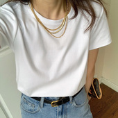 花总吖 设计感小众上衣 宽松短款 短袖 白色T恤女百搭时尚