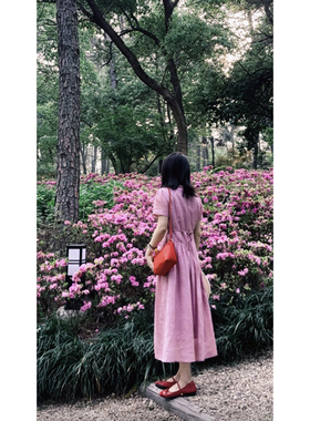 【现货款】花总吖 文艺松弛连衣裙女夏季苎麻天丝长裙日系轻奢不