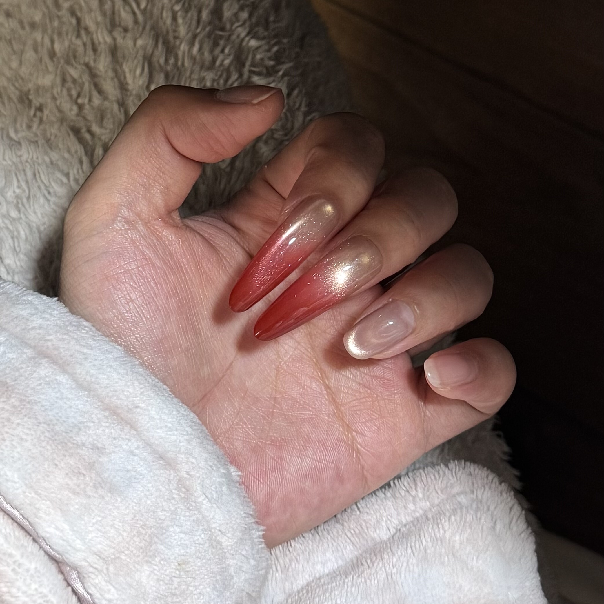 【红颜】猫眼纯手工穿戴甲ins风小众设计感美甲贴片成品