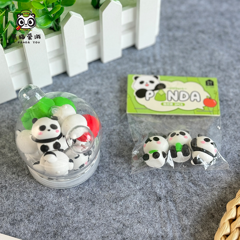 干净迷你造型可爱熊猫橡皮擦