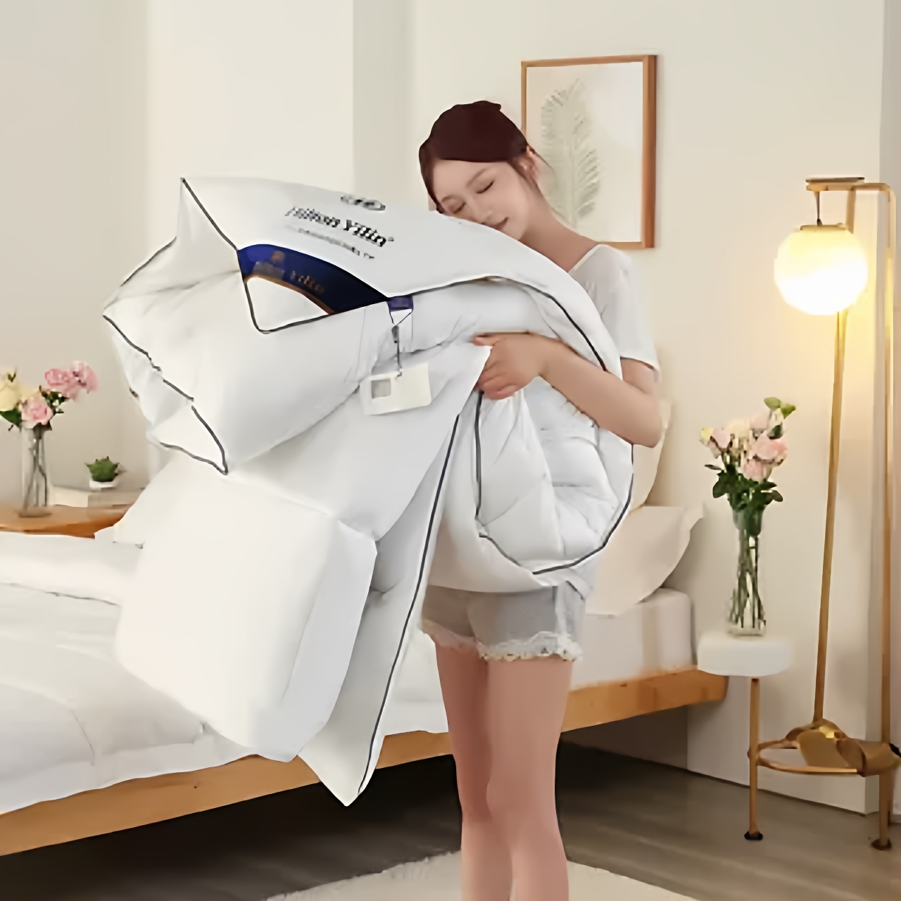 五星级酒店羽绒被95白鹅绒被子加厚保暖冬被春秋被单双人棉被子