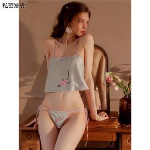 免穿脱约会方便做男受女蕾丝开放扶她丁字裤情侣助兴趣内衣裤套装