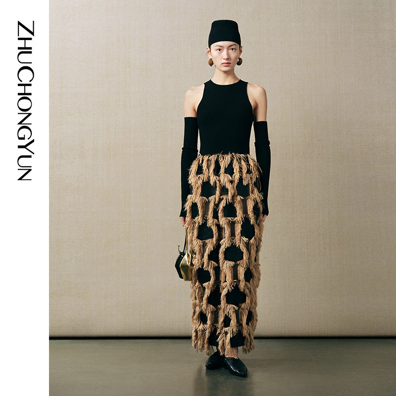 ZHUCHONGYUN2025秋新款流苏提花无袖圆领新中式连衣裙,女装/女士精品,连衣裙,淘宝优惠券,粉丝福利购,淘宝优惠卷