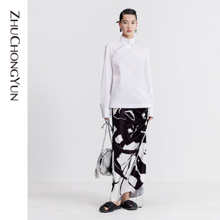 ZHUCHONGYUN秋季 印花抽褶半裙 大地之舞