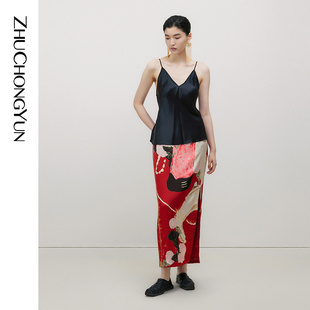 修身 ZHUCHONGYUN春日花音原创花稿新中式 典雅半裙 新年系列