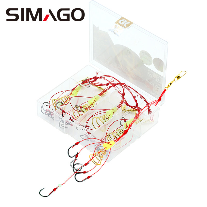 喜曼多正品侍仕挂日本进口伊势尼有刺5+1爆炸鱼钩防挂底套装渔具