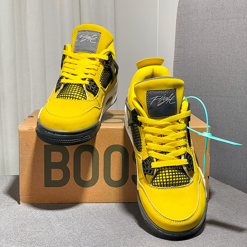 正版aj4高帮鞋，男士厚底百搭