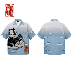 CHILD ROYAL BORC 菲力猫卡通趣味提花衬衫 24SS BIRTH