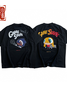 章自豪 Edgar Plans Tee 欧洲杯黑色人物短袖休闲T恤