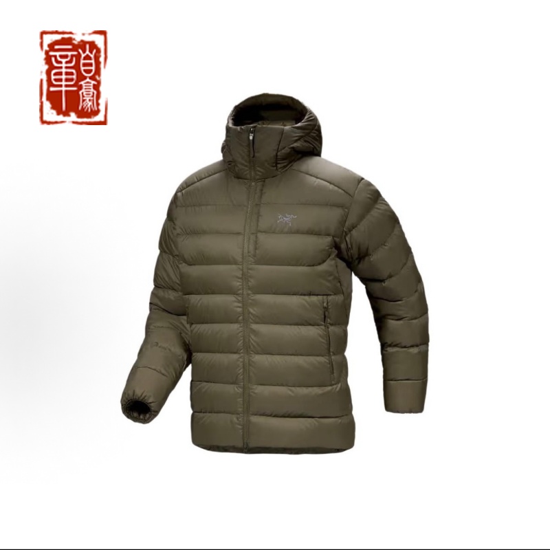 Arcteryx始祖鸟 THORIUM Hoody 750蓬鹅绒纯色徽标连帽拉链羽绒服