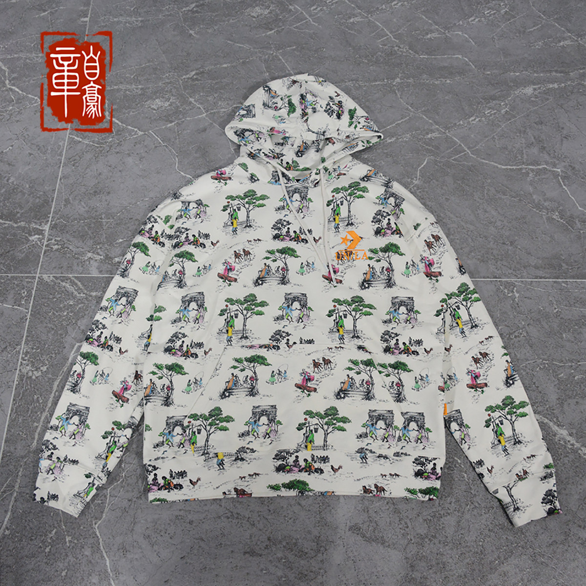 匡威 Converse x Union 联名户外休闲风景连帽卫衣帽衫套头衫