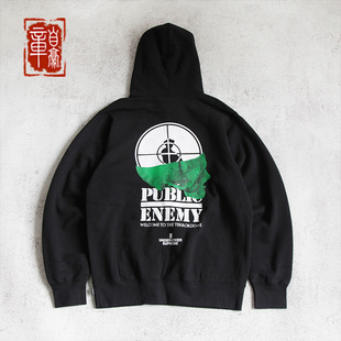 章自豪现货 SUPREME UNDERCOVER Public Enemy骷髅靶心卫衣帽衫男