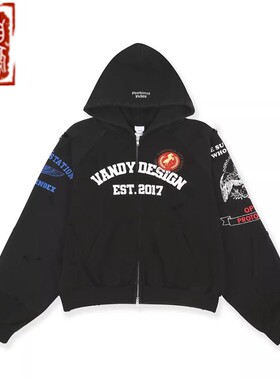【章自豪】VandyThePink x Protocol Index 黑色改造连帽卫衣帽衫