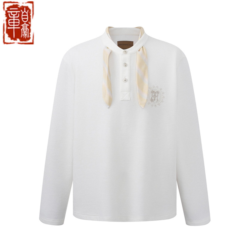 BORC亨利领巾POLO男休闲长袖