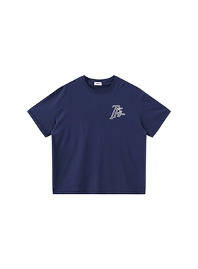 GLOBALVALLY TFD 藏蓝色火警做旧水洗短袖 SHORT SLEEVED SHIRTS