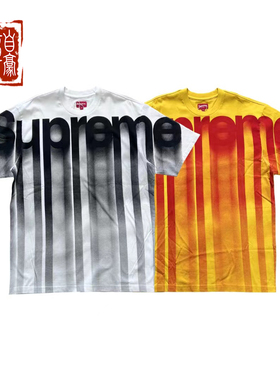 章自豪 Supreme 20FW Bleed Logo top 流血溶解圆领短袖T恤Tee男