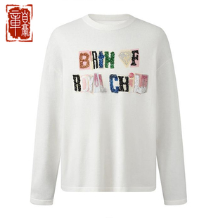 CHILD.BORC ROYAL 四重工艺珠片长T恤 标识 TEE BIRTH 街头长袖