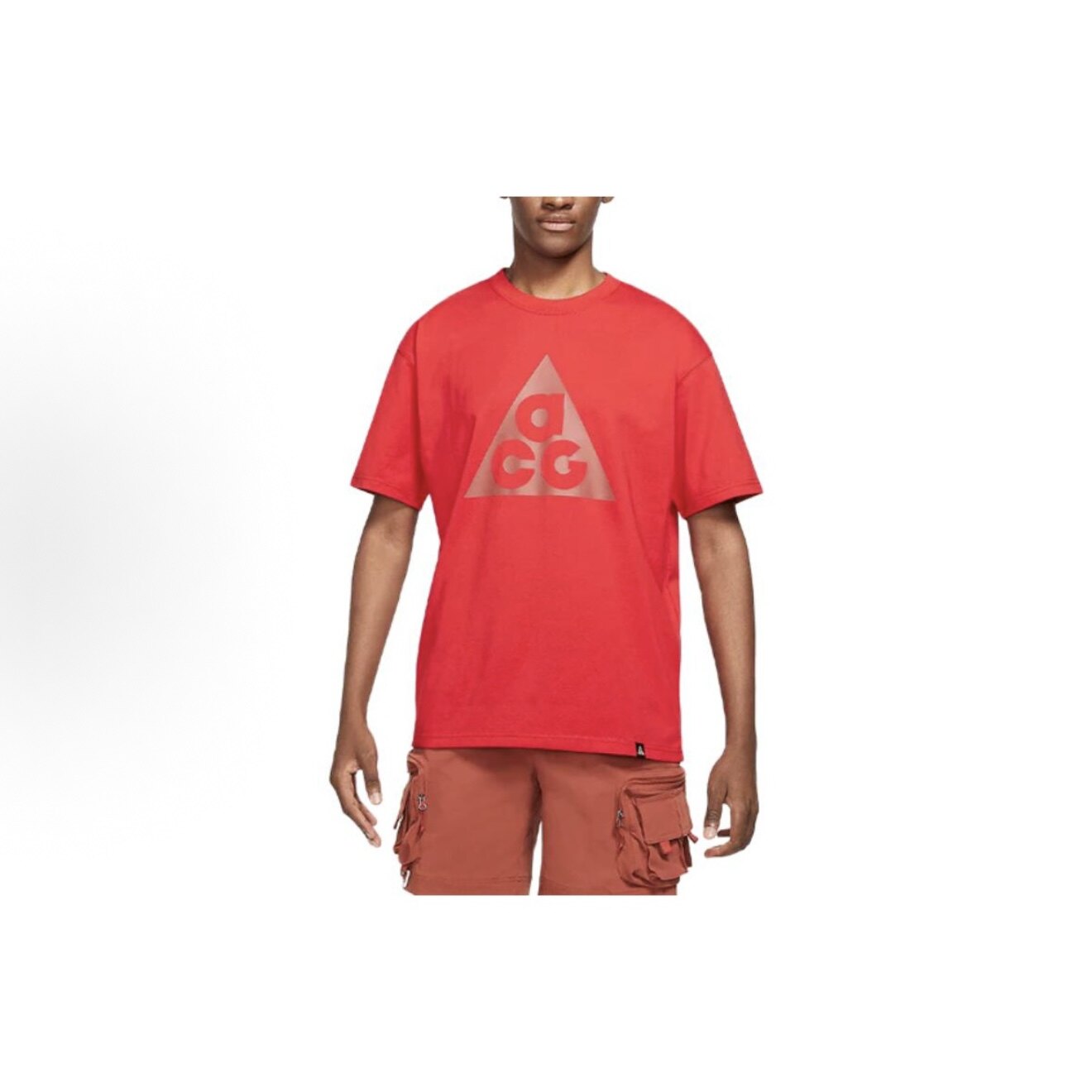 Nike ACG系列 三角Logo印花运动圆领短袖T恤 红色 DJ3645-657