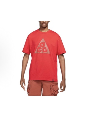 Nike ACG系列 三角Logo印花运动圆领短袖T恤 红色 DJ3645-657