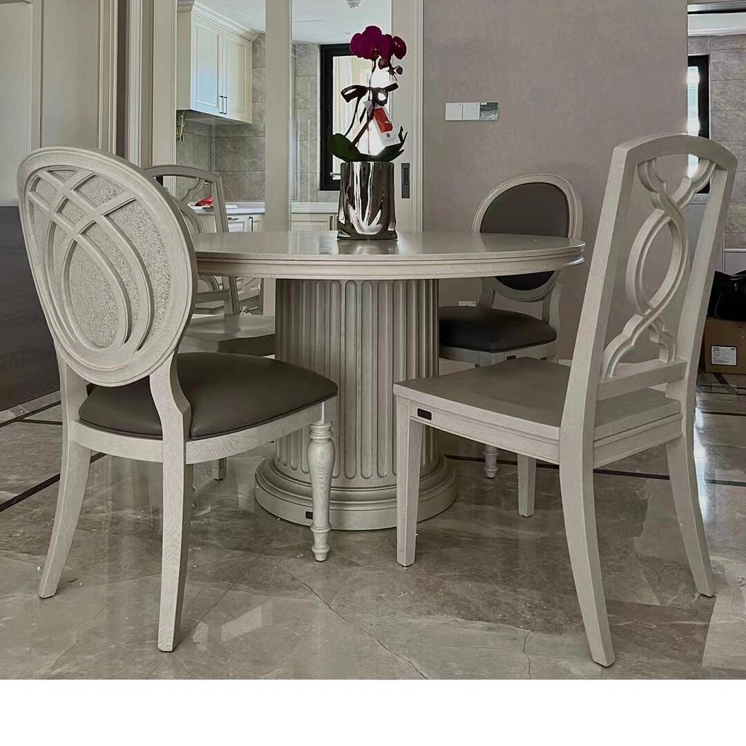 美式餐桌实木餐桌园饭桌组合北美樱桃木北美乡村实木家具之家定制