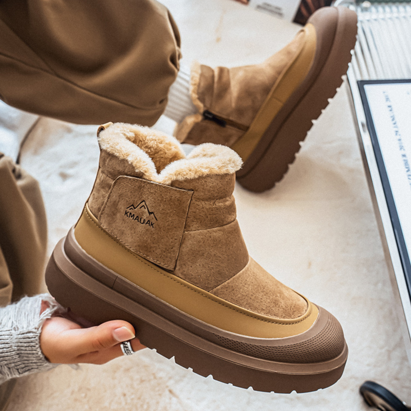 【大码男鞋加宽加绒保暖雪地靴】