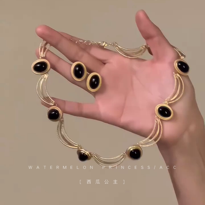 「法式宫廷」中古项链女宫廷风复古轻奢小众锁骨链高级感颈链饰品