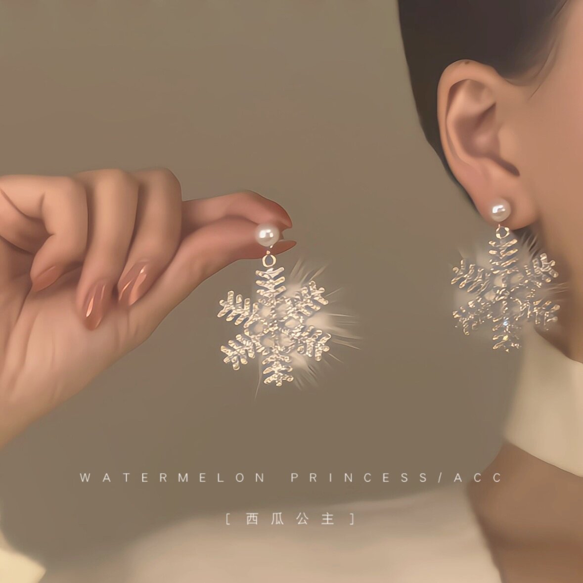 「白雪花」圣诞耳环2025新款爆款高级感圣诞节秋冬款氛围感耳饰女,饰品/流行首饰/时尚饰品新,耳环,淘宝优惠券,粉丝福利购,淘宝优惠卷