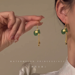 「玉福袋」新中式国风耳环女古风流苏复古搭配旗袍汉服马面裙耳饰