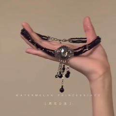 「高贵黑天鹅」黑色颈链chocker锁骨链小众爆款项链女款2025新款