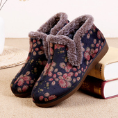 新款 老北京布鞋 毛口加绒保暖中老年妈妈鞋 冬季 软底防滑宽松女棉鞋