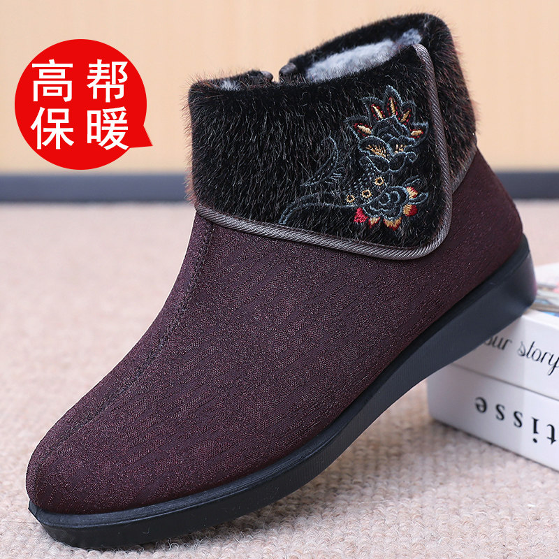 冬季老北京布鞋女棉鞋加绒加厚保暖中老年妈妈鞋软底防滑奶奶棉靴,女鞋,棉鞋,淘宝优惠券,粉丝福利购,淘宝优惠卷