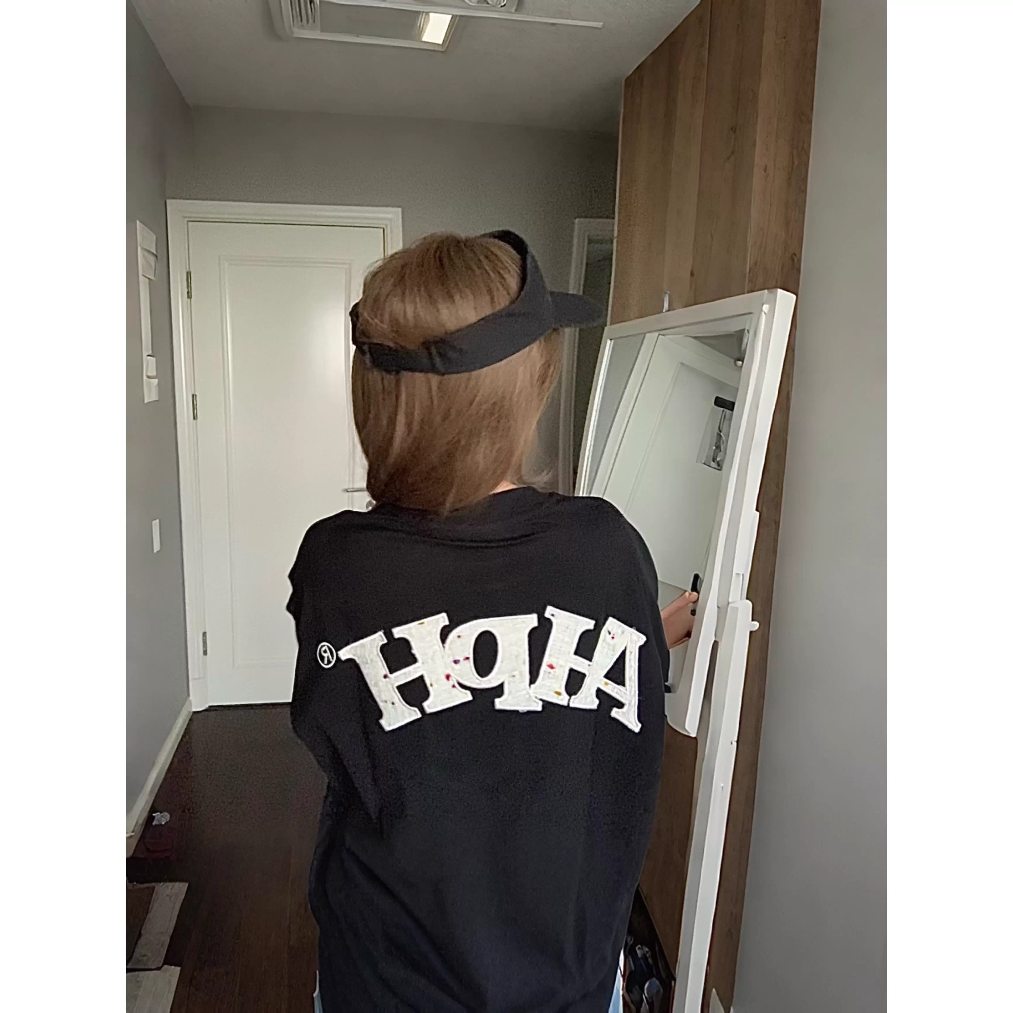 AHPH美式贴布字母刺绣短袖T恤女图片