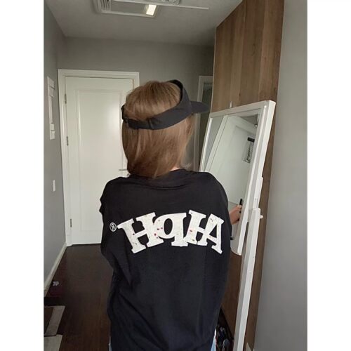 AHPH美式贴布字母刺绣短袖T恤女