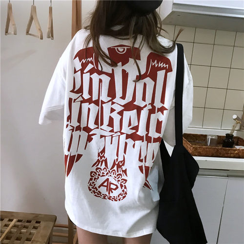 美式高街字母印花短袖T恤女