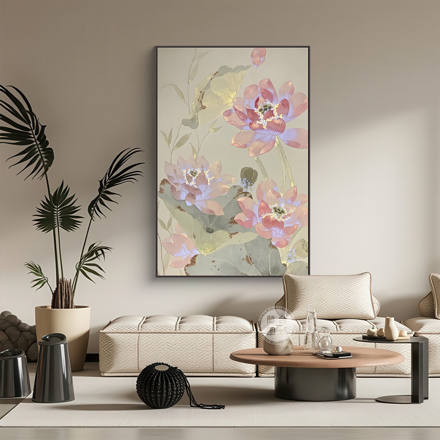 兰台图景东方美学客厅装饰画荷花艺术餐厅壁画玄关卧室高级感挂画图片