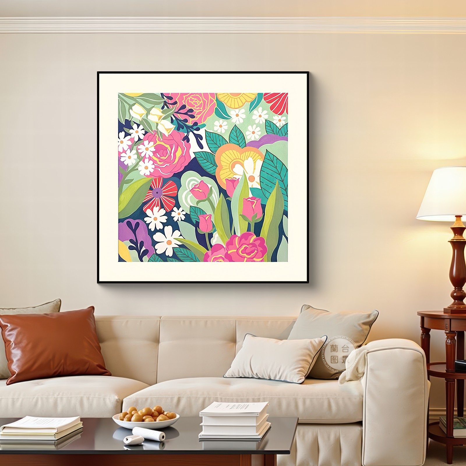 兰台图景小众艺术客厅装饰画抽象花卉玄关餐厅书房高级感挂画图片