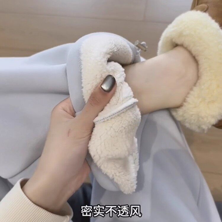 奥特莱斯~撤柜外贸奶蓝色羊驼休闲卫裤女韩系小众高腰加绒阔腿裤,女装/女士精品,大码裤装,淘宝优惠券,粉丝福利购,淘宝优惠卷