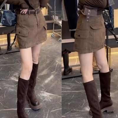 大码女装高腰显瘦工装a字裙