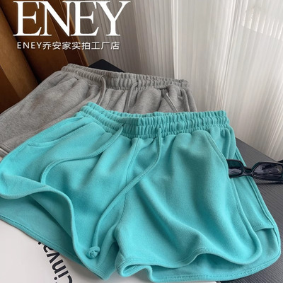 宽松运动阔腿辣妹短裤女夏松紧腰