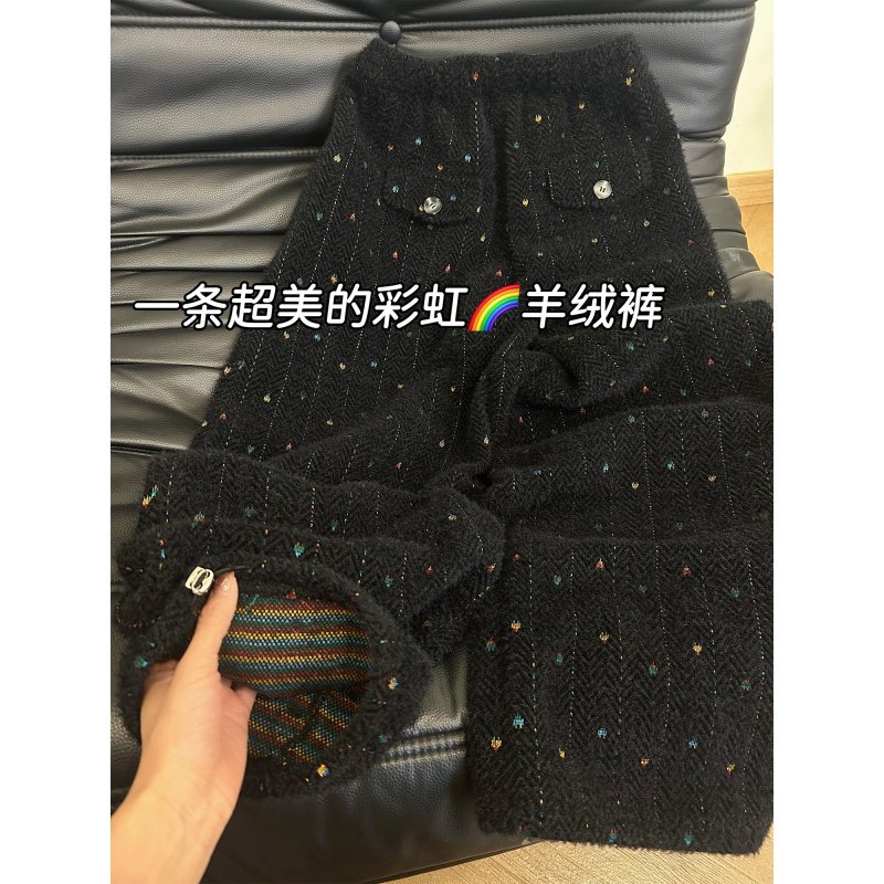 奥特莱斯~大牌特价字纹彩纱羊绒裤女百搭显瘦保暖毛绒绒阔腿裤冬,女装/女士精品,大码裤装,淘宝优惠券,粉丝福利购,淘宝优惠卷