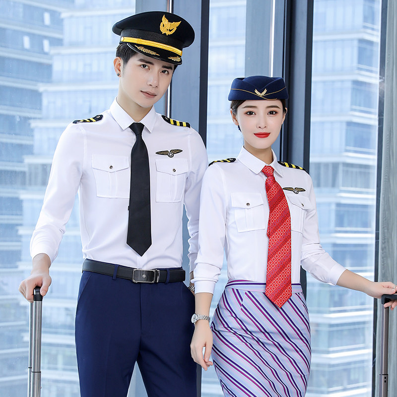 中国机长同款制服 空少衬衫男飞行员酒吧KTV服务员工作衣服职业装