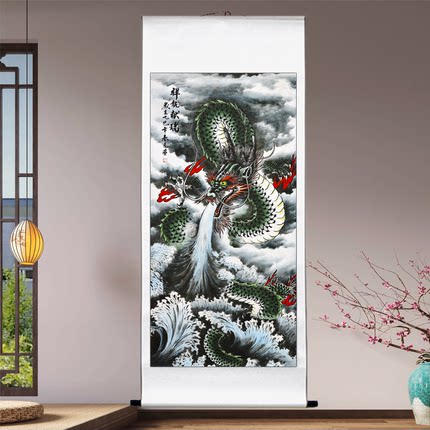 龙纹国画挂画中式传统水墨画客厅装饰画卷轴画新款潮流新品宣纸画