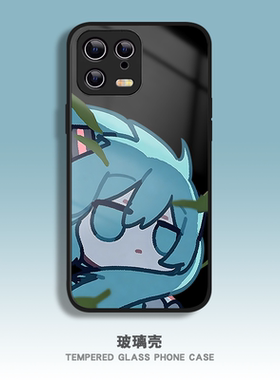 初音未来手机壳黑色软壳小众全包适用真我Neo6红米k90OPPOa6苹果x